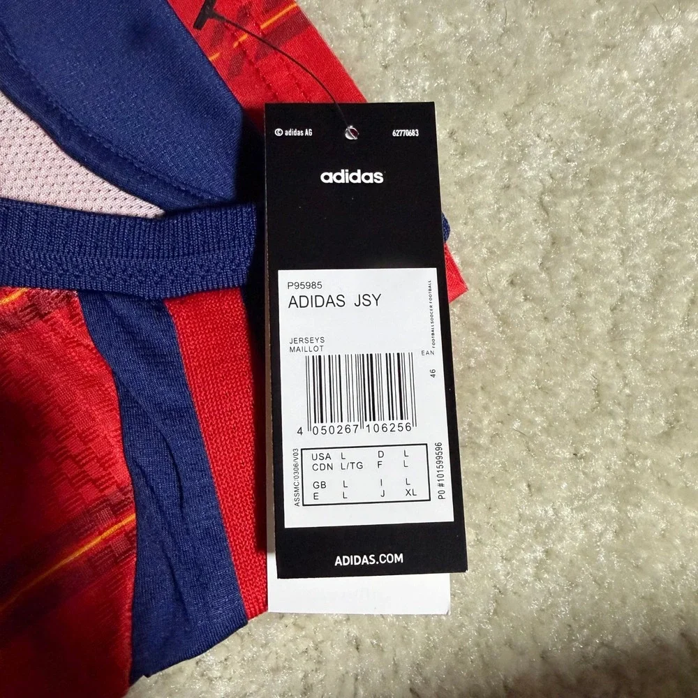 Adidas Spain National Team Soccer Home Jersey Size Large Slim NWT